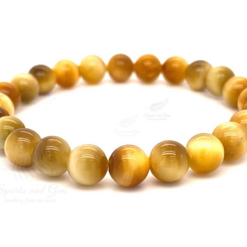 Golden Tigers’ Eye (Semi-precious gemstone) Bracelet - SIZES: 6.5”, 7” or 7.5”